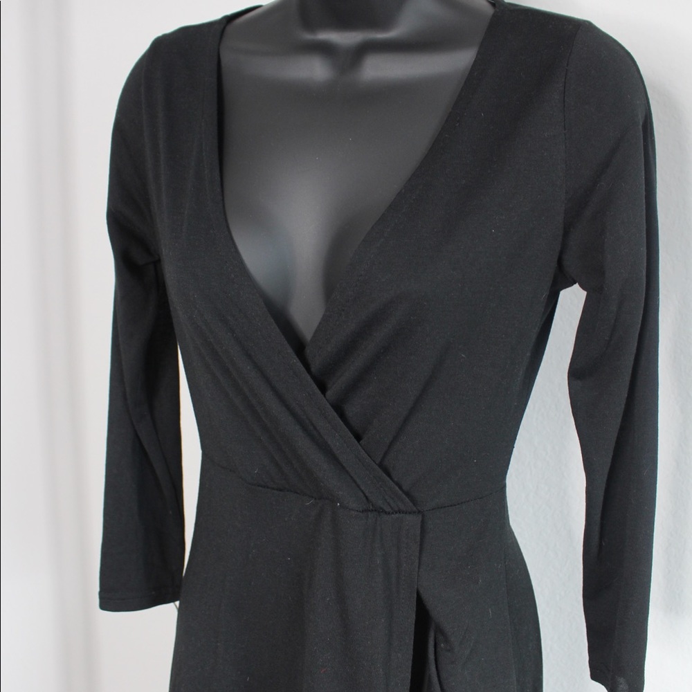 Cotton wrap dress with high slit